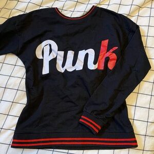 PUNK black Y2K cotton sweatshirt